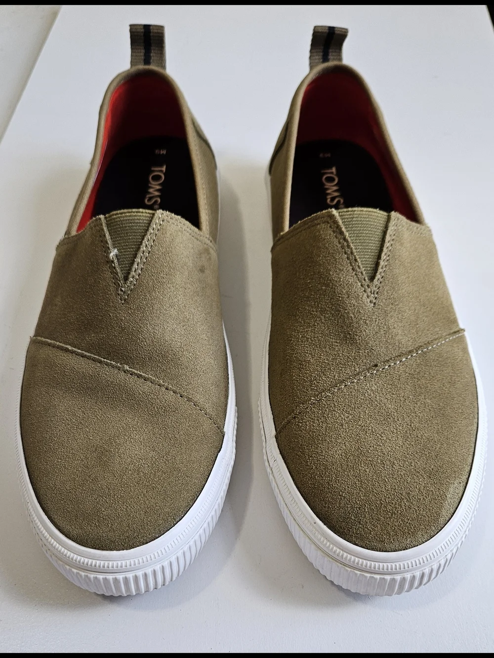TOMS Men's Olive Slip-On Suede Sneakers